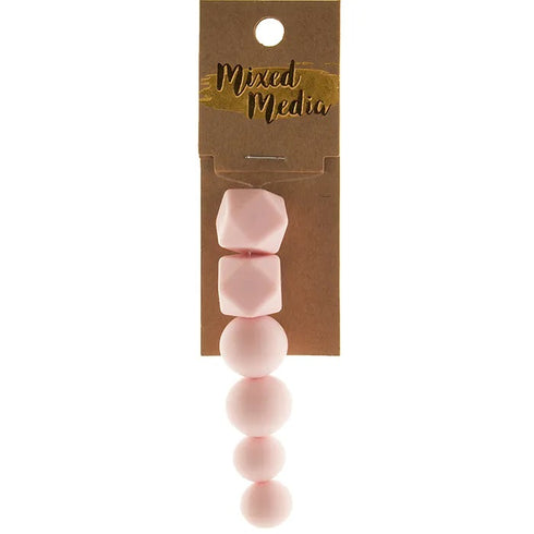 Hexagon and Round Silicone Beads (available in 7 colours)